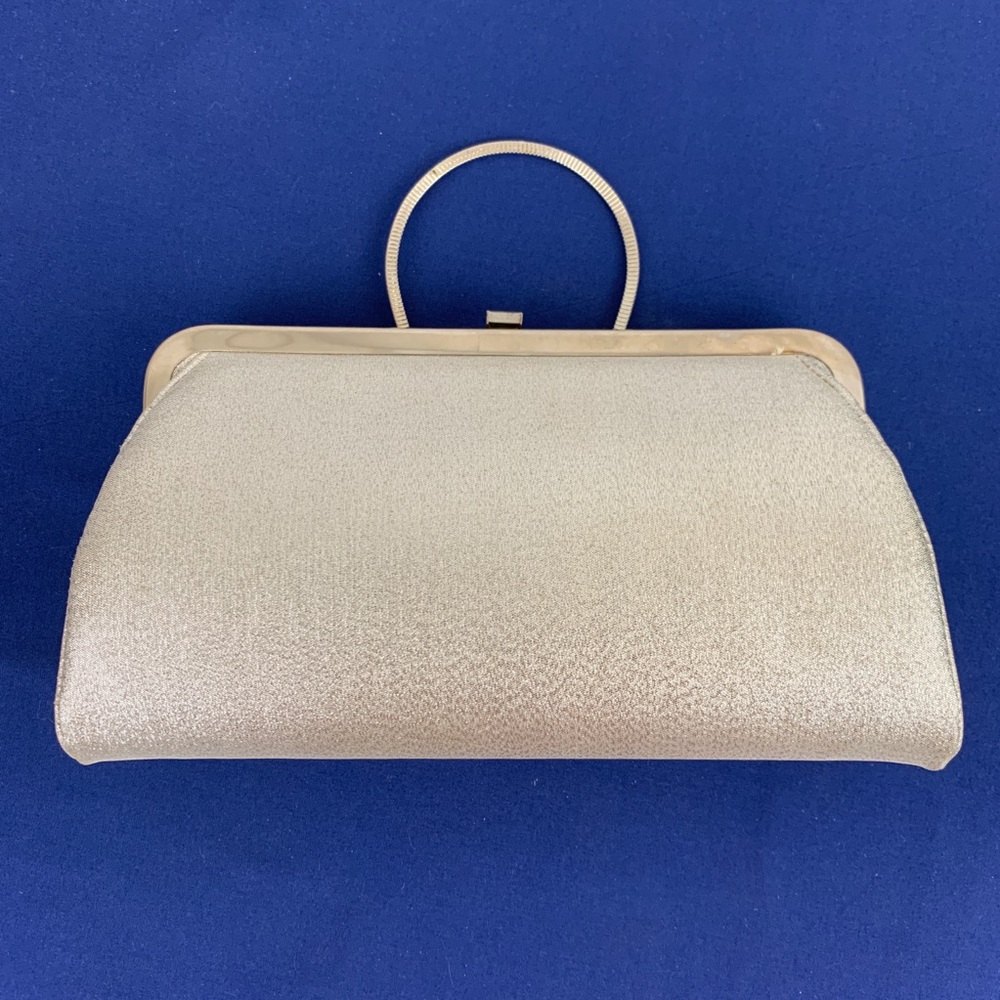 Silver Sparkle Glitter Metallic Clutch with Strap